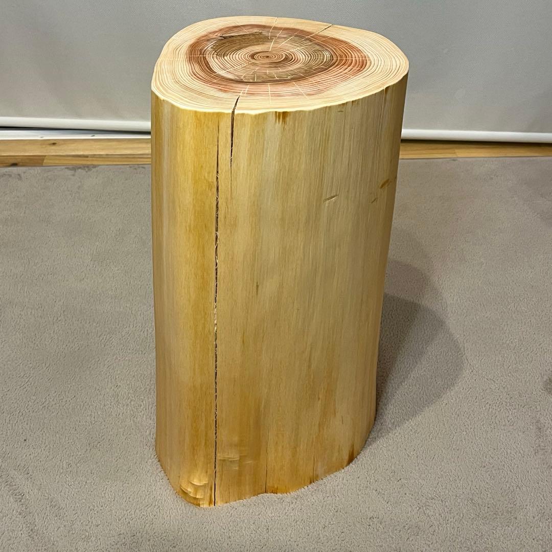 1165 檜　切り株　丸太　スツール　丸太椅子　チェア　サイドテーブル　磨き丸太