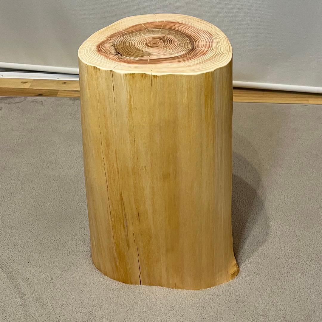 1165 檜　切り株　丸太　スツール　丸太椅子　チェア　サイドテーブル　磨き丸太