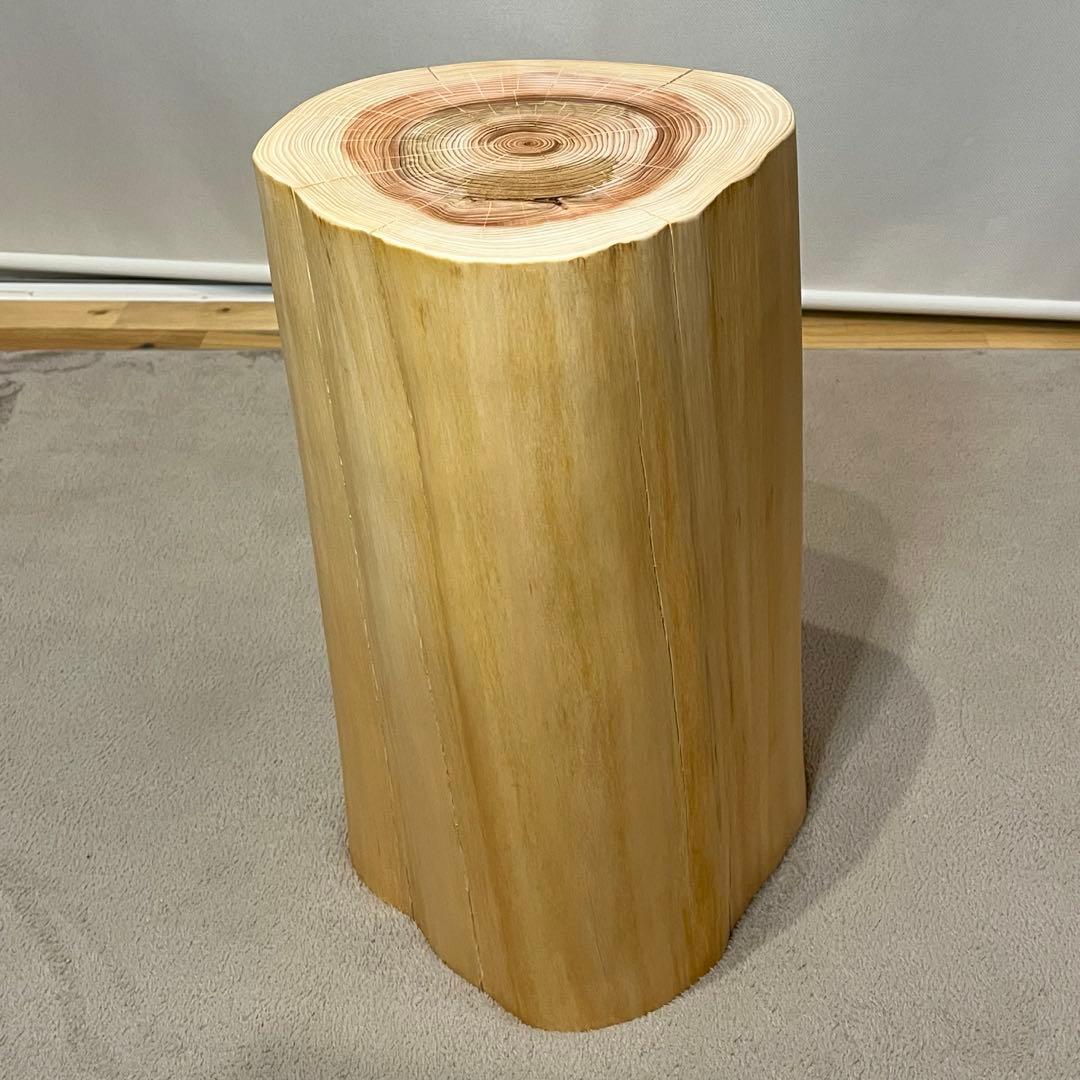 1165 檜　切り株　丸太　スツール　丸太椅子　チェア　サイドテーブル　磨き丸太
