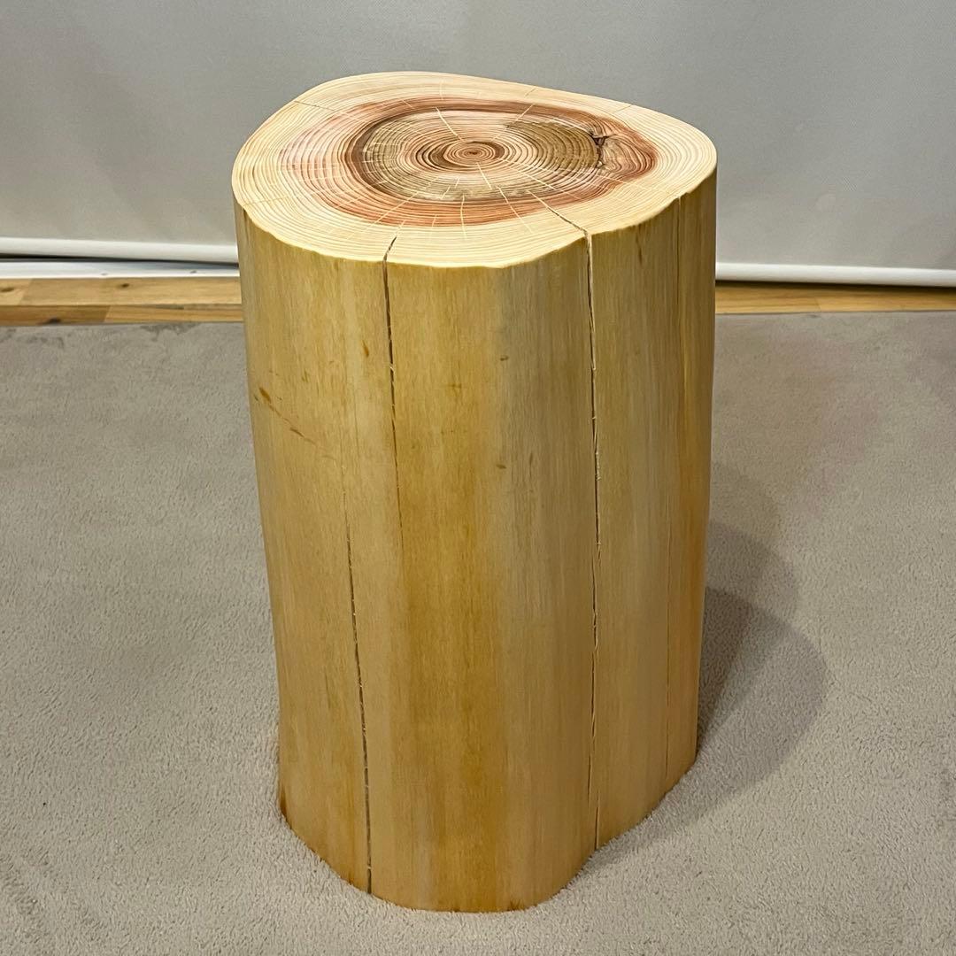 1165 檜　切り株　丸太　スツール　丸太椅子　チェア　サイドテーブル　磨き丸太