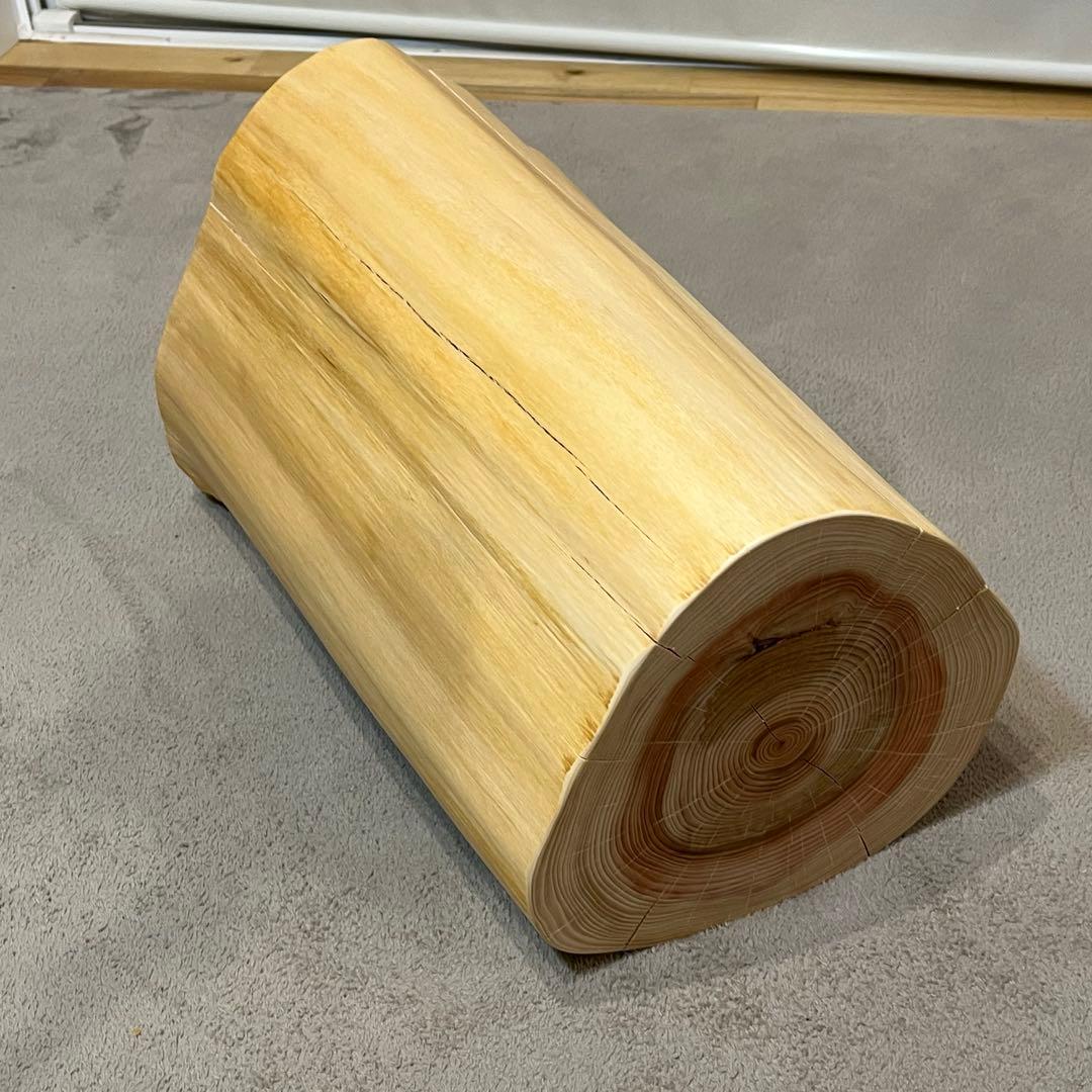 1165 檜　切り株　丸太　スツール　丸太椅子　チェア　サイドテーブル　磨き丸太