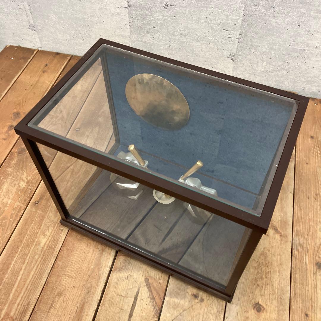 昭和レトロ 餅つきウサギ 兎 お月見 十五夜 満月 ショーケース入り 置物 飾り