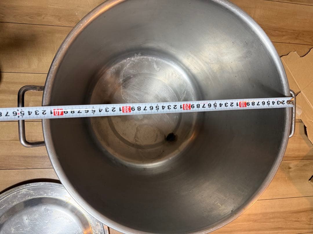 業務用ZEBRA　ステンレス寸胴　40㎝　50.0L　蓋付き　両手鍋