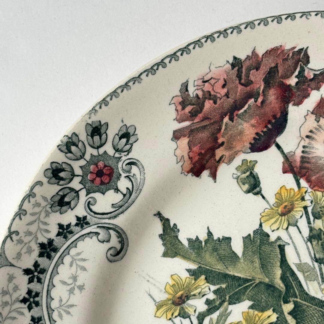 希少　美品　フランスアンティーク　ジョワジールロワ　切り花　平皿