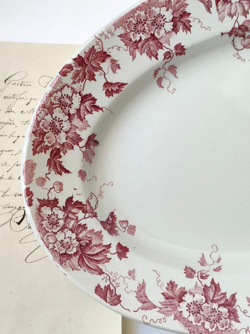 希少　美品　サンタマン　MARION 　オーバル皿　フランスアンティーク