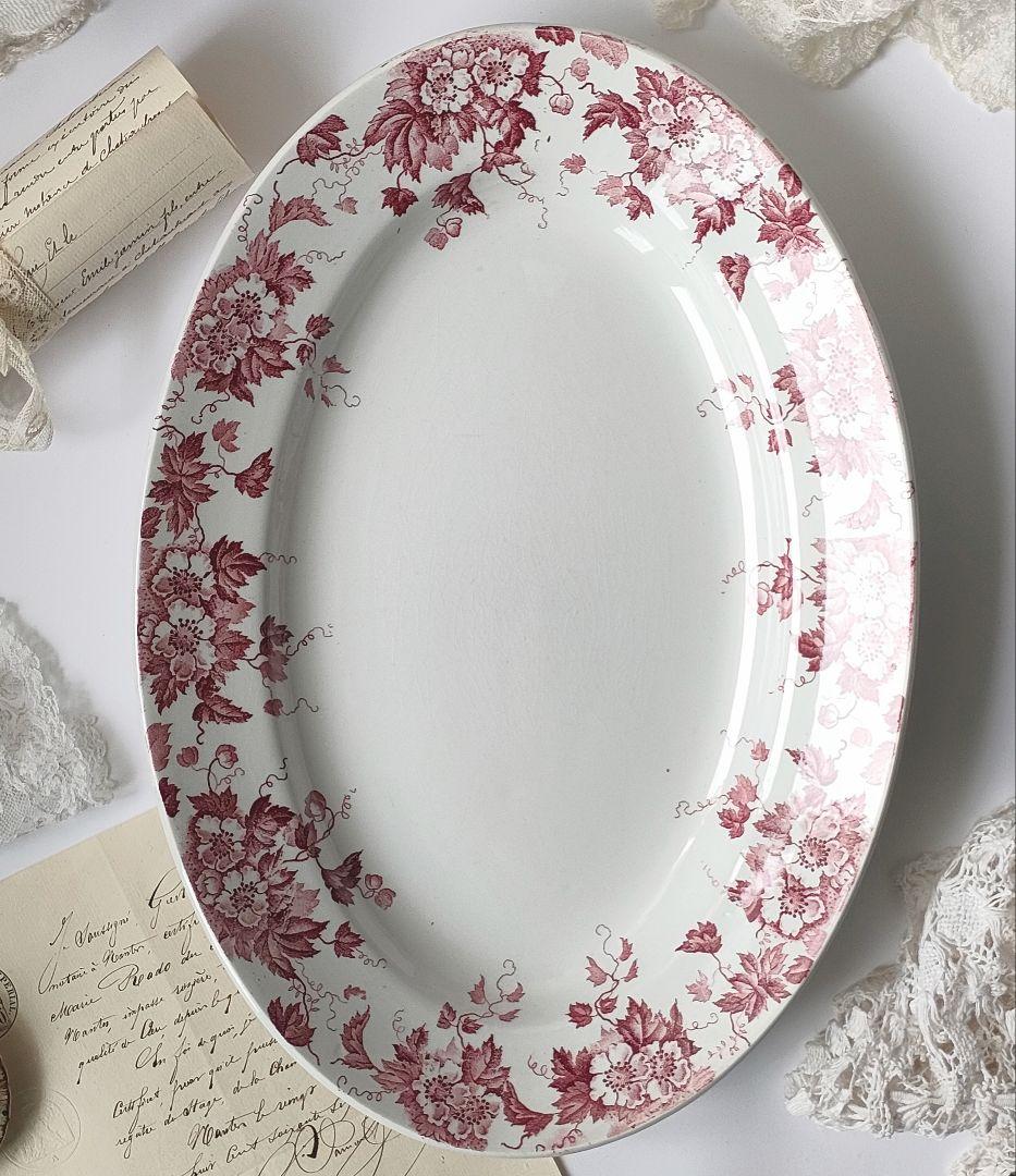 希少　美品　サンタマン　MARION 　オーバル皿　フランスアンティーク