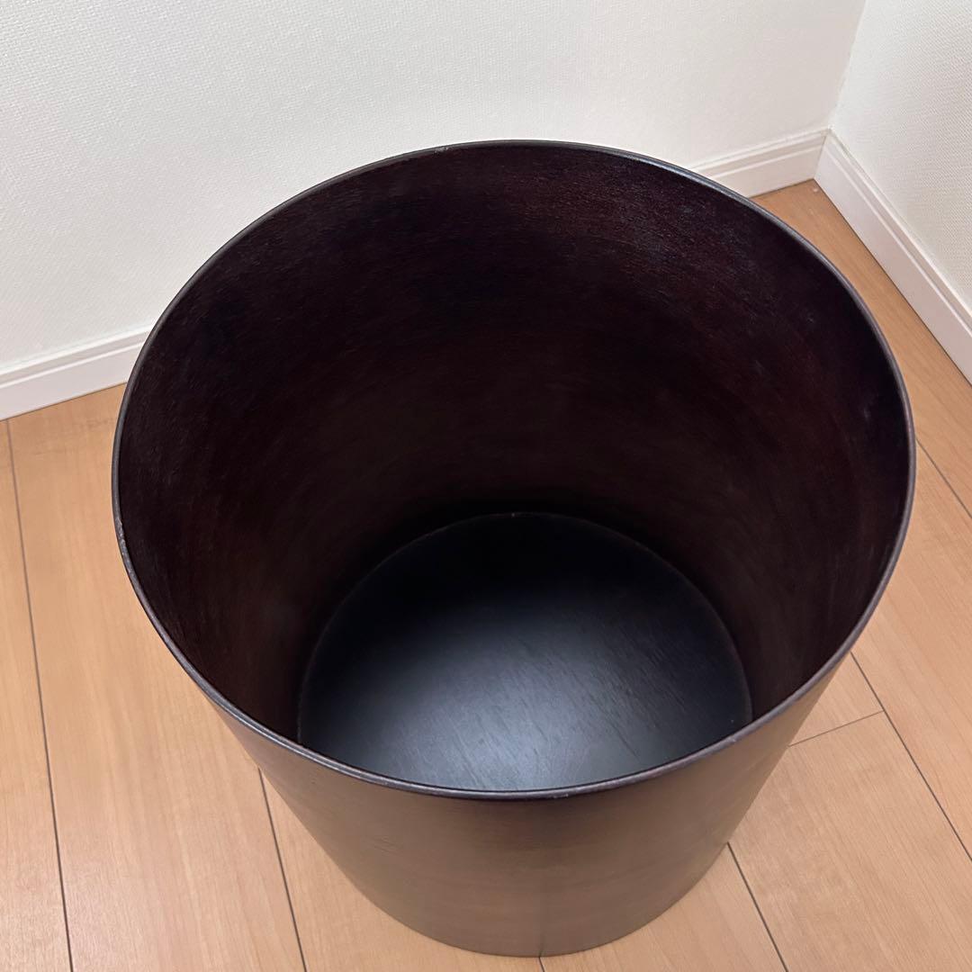 ACTUSダークブラウン 円筒形収納(ゴミ箱) 展示品　インテリア小物　オシャレ