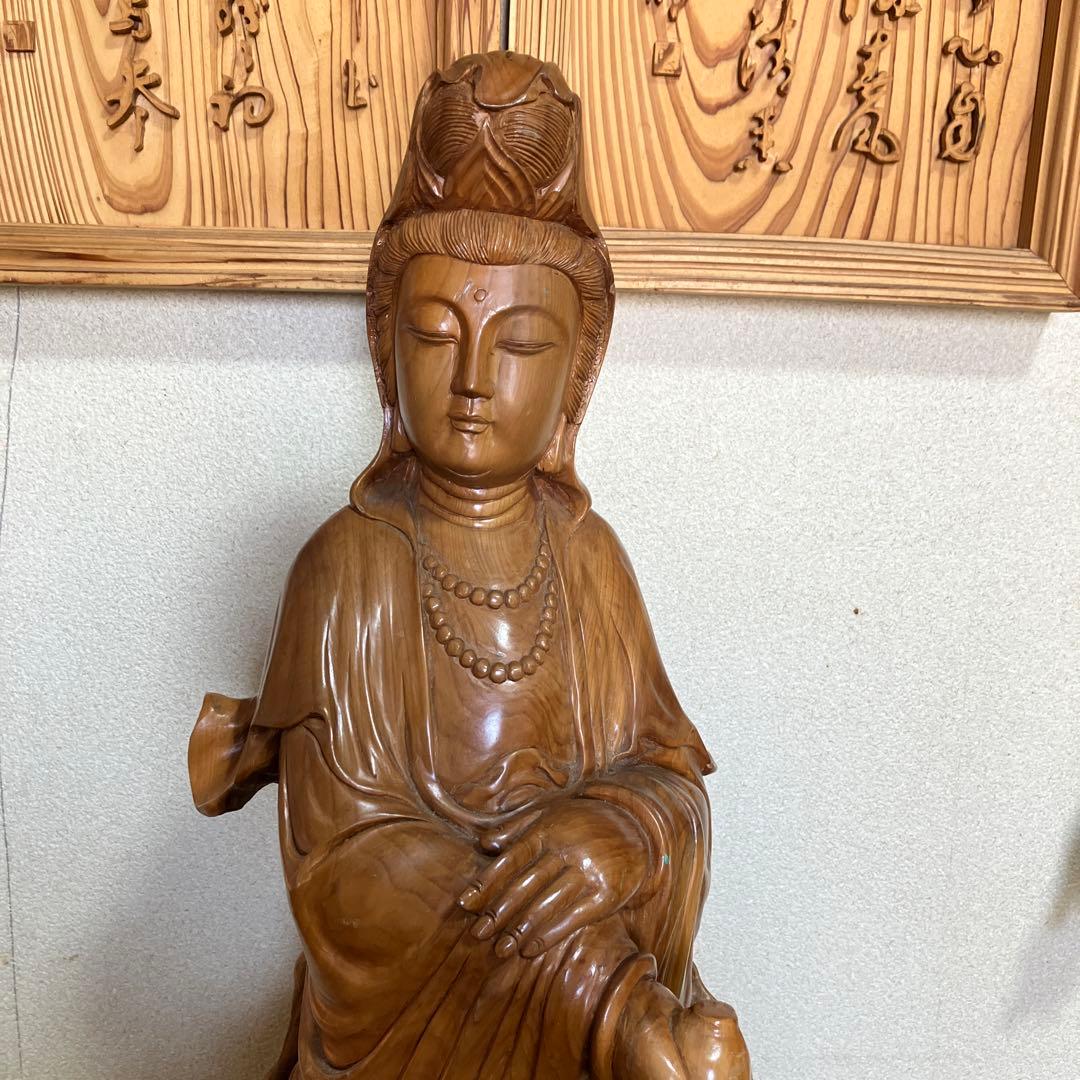 木彫　滴水観音菩薩立像