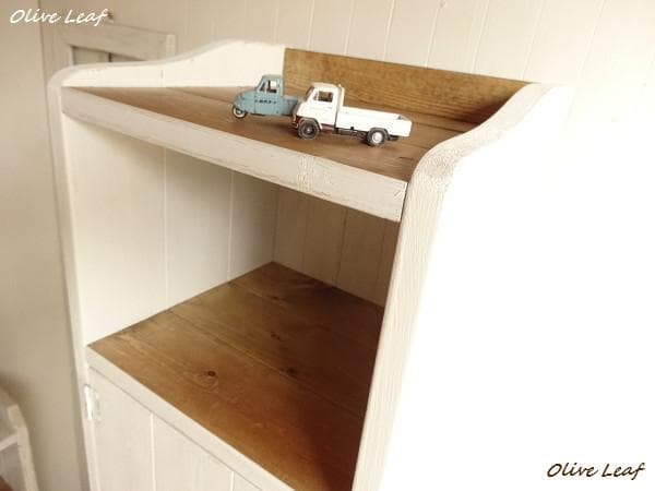 サイズ、デザインオーダー可！6段4扉スリムキャビネット●シャビーホワイト受注製作