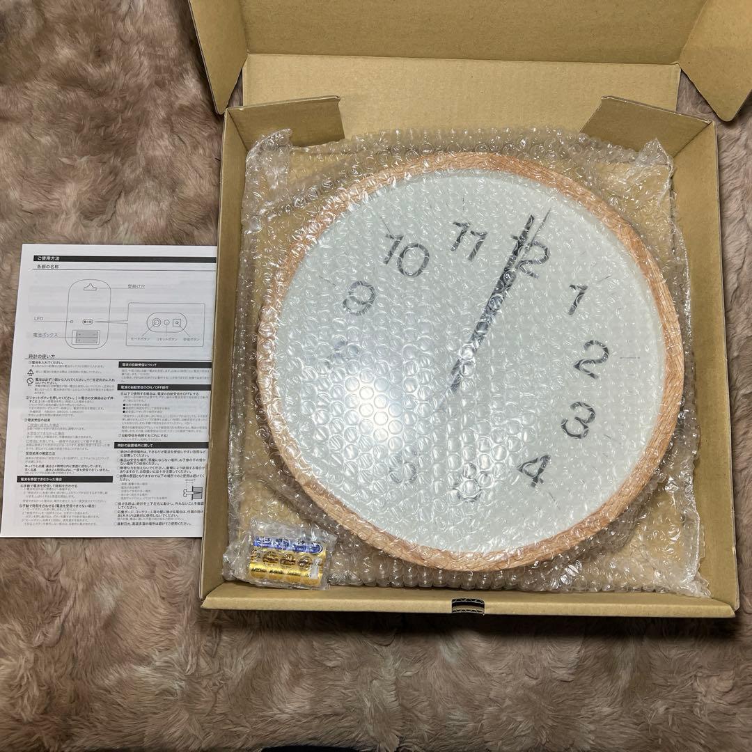 新品　KATOMOKU SKP電波時計　掛け時計 連続秒針 直径30.6cm