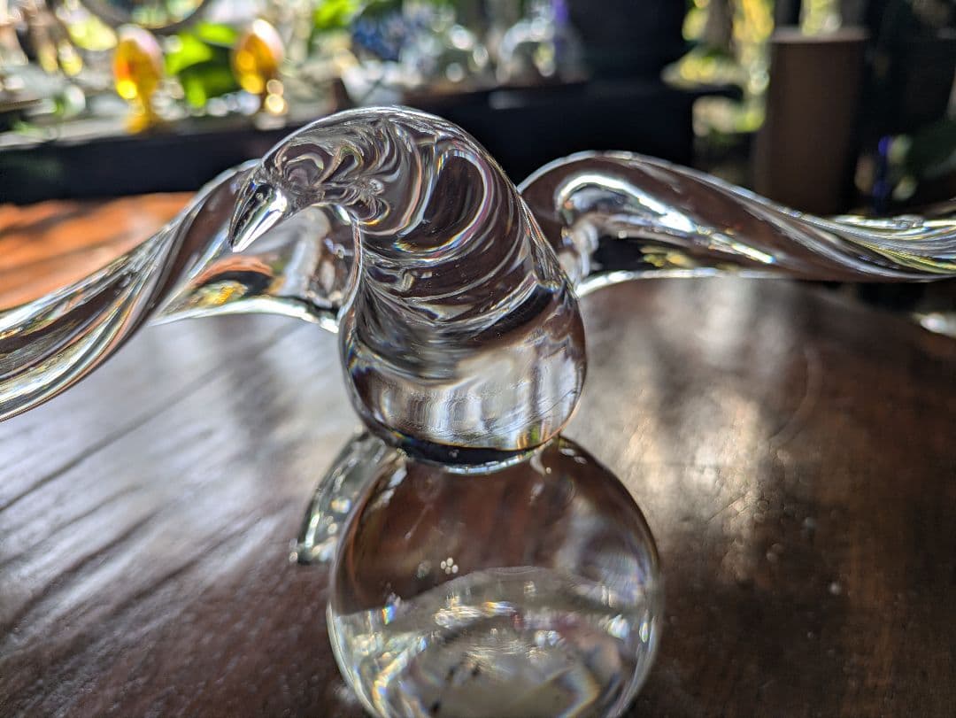 廃盤　STEUABEN 　希少クリスタル　イーグル　地球儀　No 8130