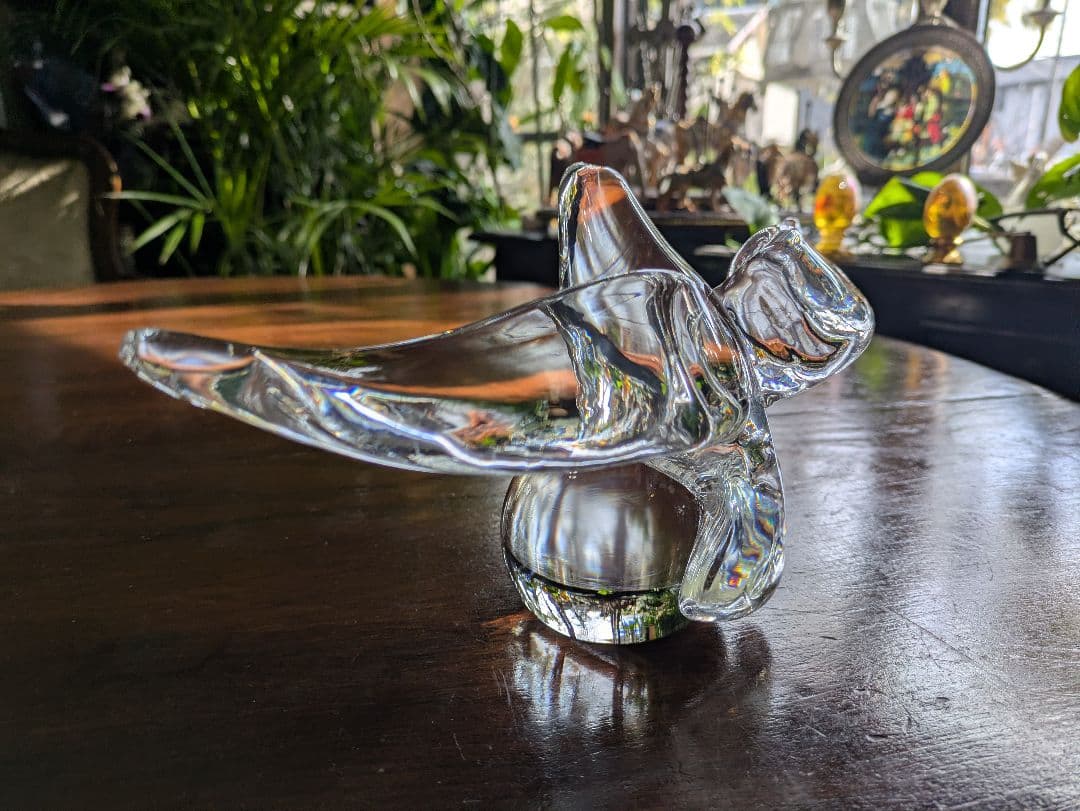 廃盤　STEUABEN 　希少クリスタル　イーグル　地球儀　No 8130