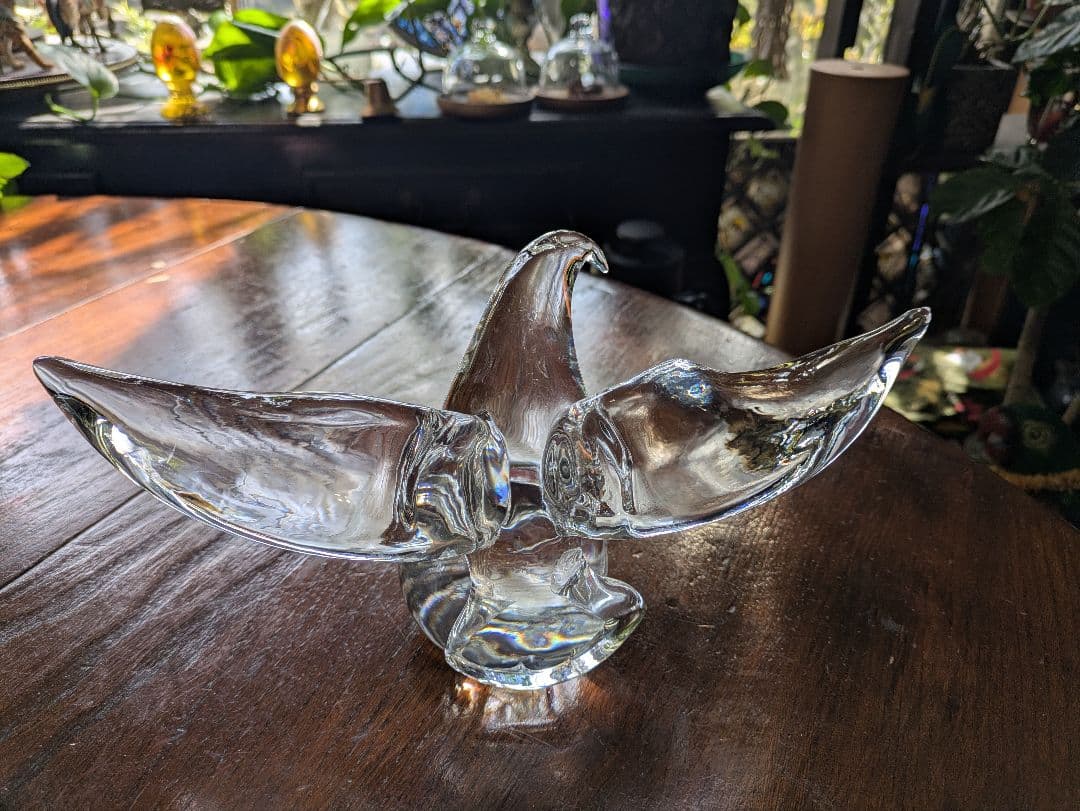 廃盤　STEUABEN 　希少クリスタル　イーグル　地球儀　No 8130