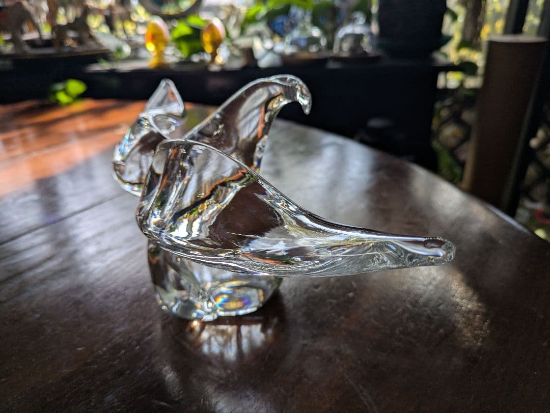 廃盤　STEUABEN 　希少クリスタル　イーグル　地球儀　No 8130