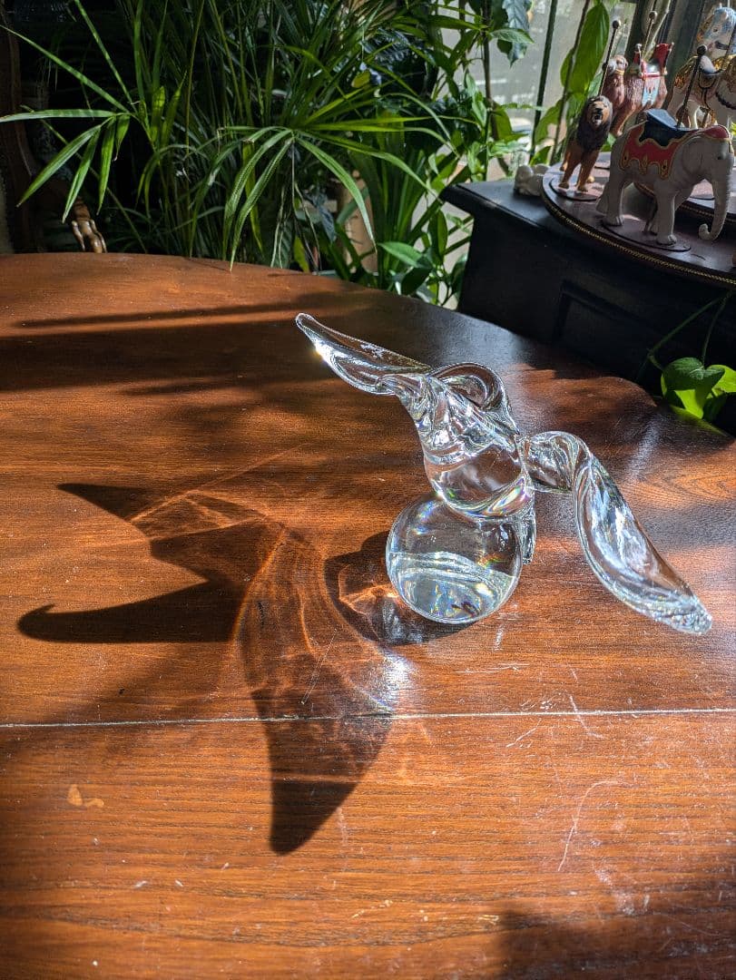 廃盤　STEUABEN 　希少クリスタル　イーグル　地球儀　No 8130