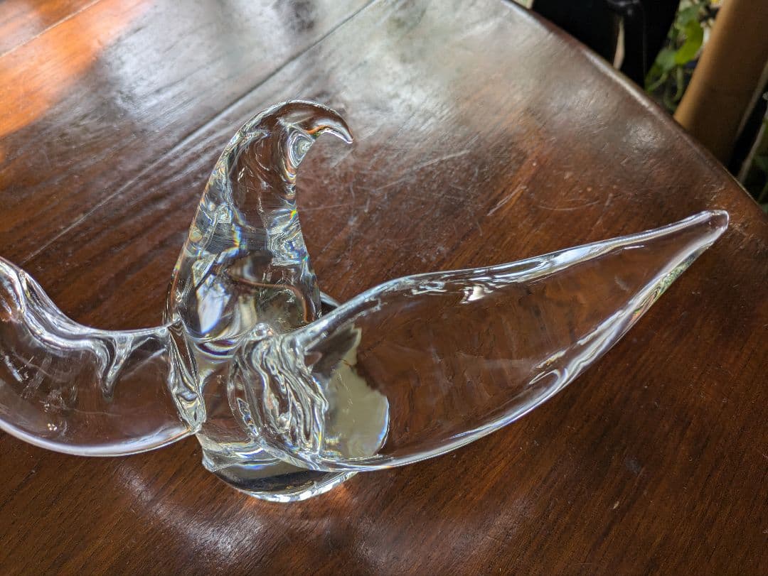 廃盤　STEUABEN 　希少クリスタル　イーグル　地球儀　No 8130