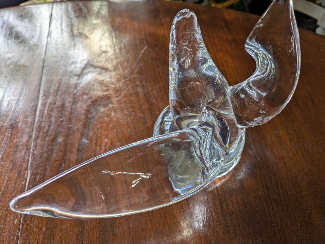 廃盤　STEUABEN 　希少クリスタル　イーグル　地球儀　No 8130