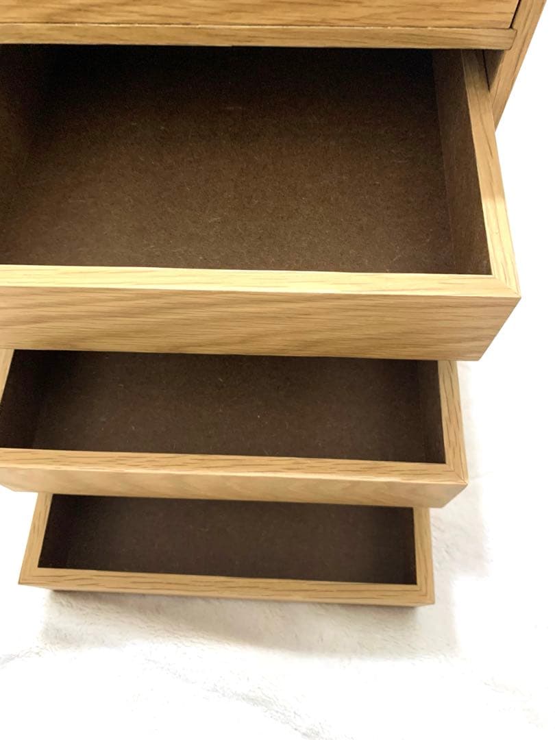 【廃盤】無印良品 木製4段引出　オーク材