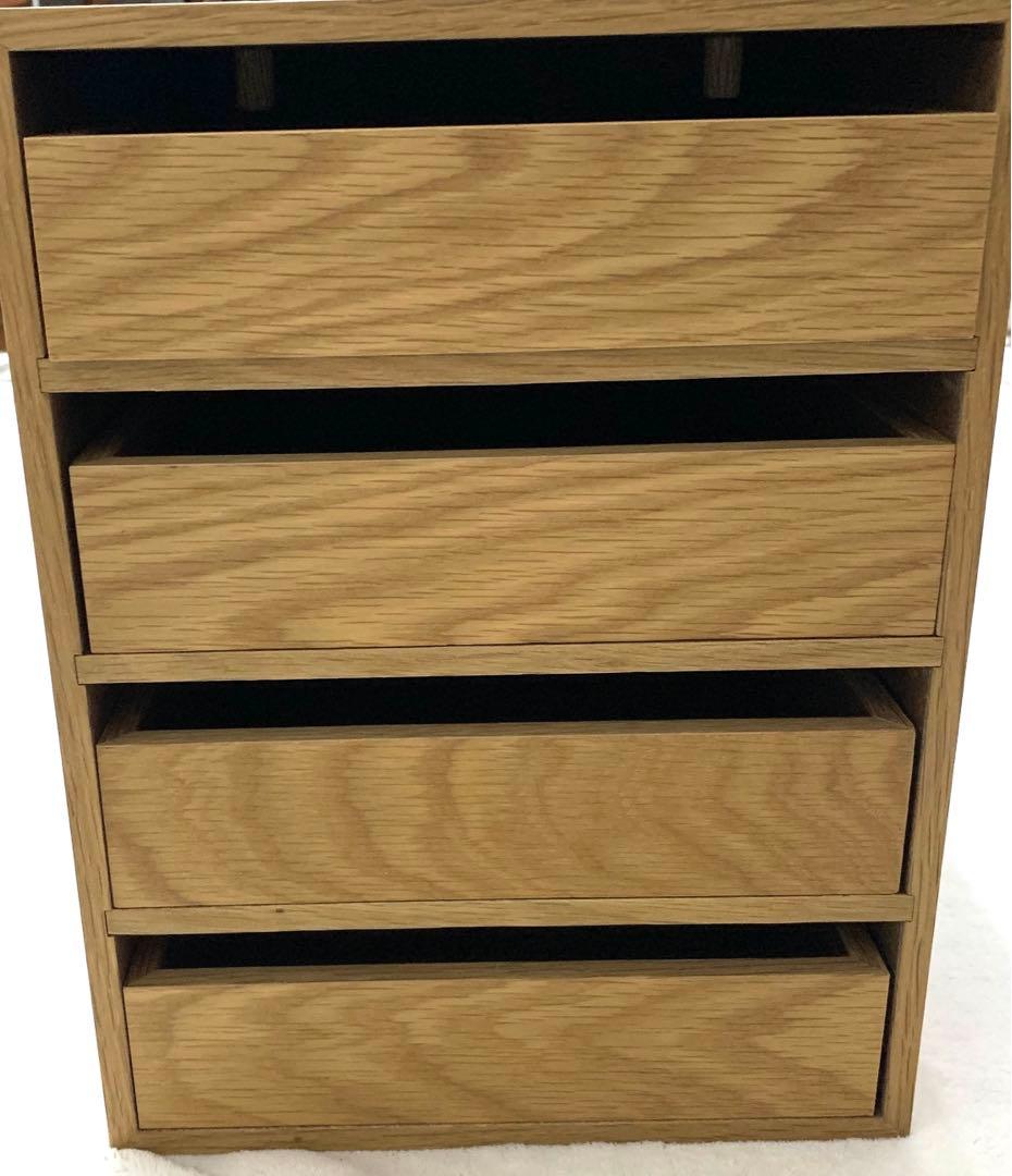 【廃盤】無印良品 木製4段引出　オーク材