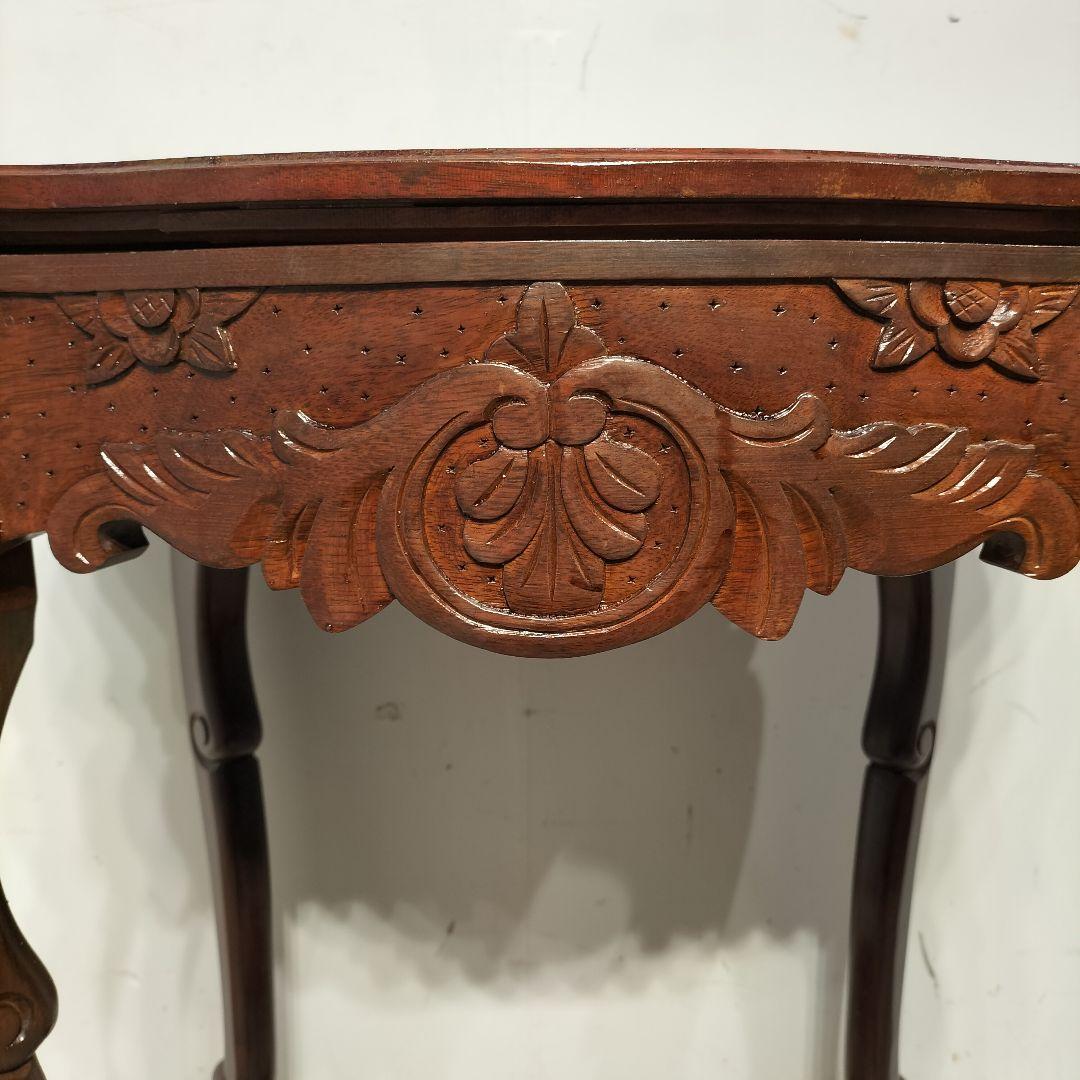 M♦クロウ＆ボール　アンティーク　チーク　無垢コンソールテーブル