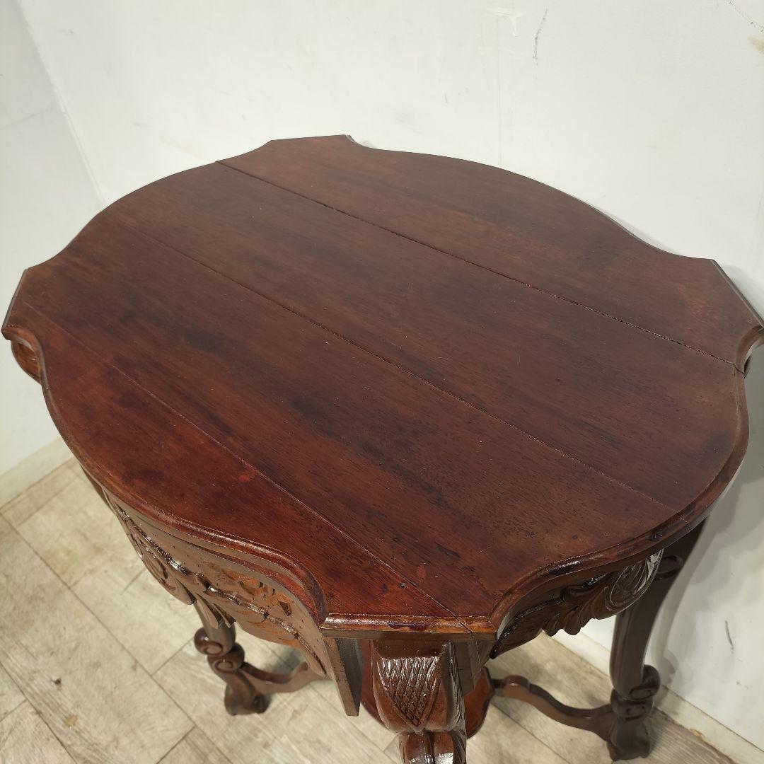 M♦クロウ＆ボール　アンティーク　チーク　無垢コンソールテーブル