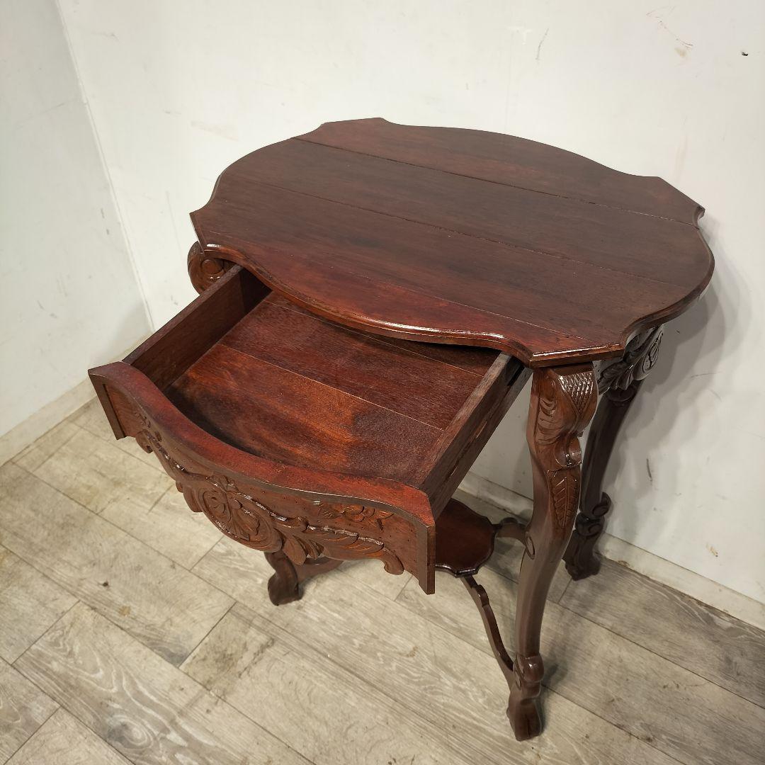 M♦クロウ＆ボール　アンティーク　チーク　無垢コンソールテーブル