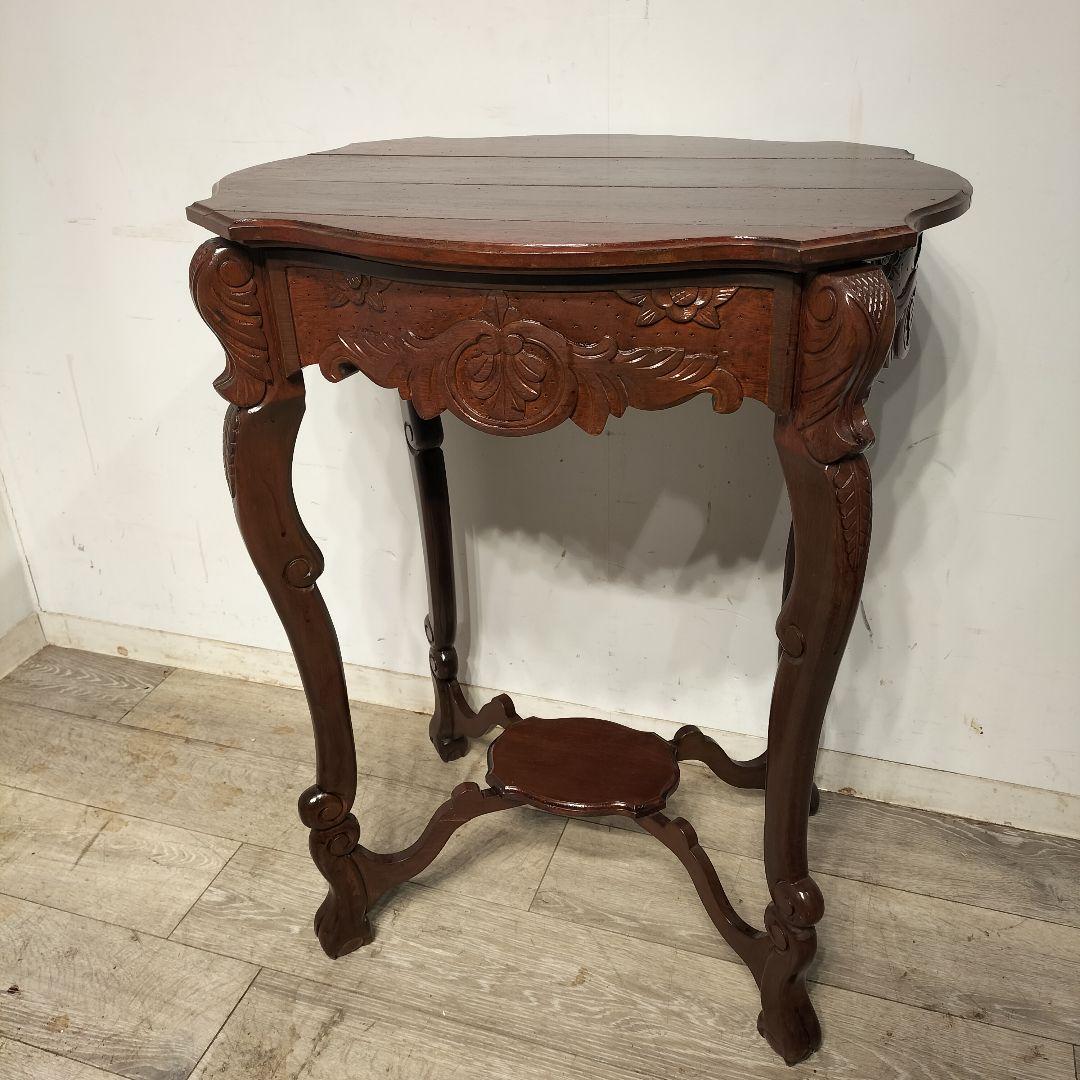 M♦クロウ＆ボール　アンティーク　チーク　無垢コンソールテーブル