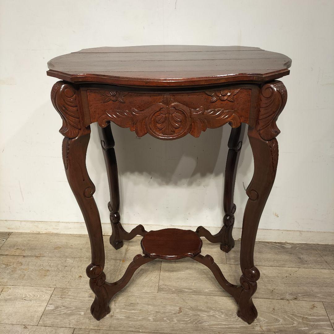 M♦クロウ＆ボール　アンティーク　チーク　無垢コンソールテーブル