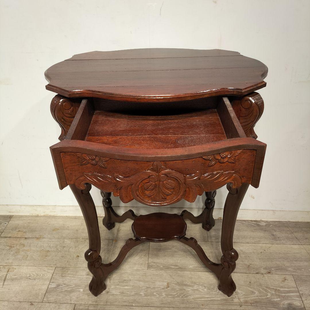 M♦クロウ＆ボール　アンティーク　チーク　無垢コンソールテーブル