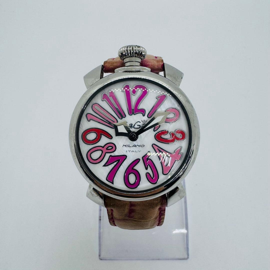 ✨GaGaMILANO✨ガガミラノ✨ホワイト文字盤✨ピンク✨腕時計✨