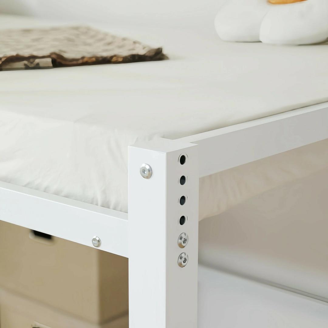 超人気！【高さ90cm】北欧風 シングルベッド 耐震 ベッド White