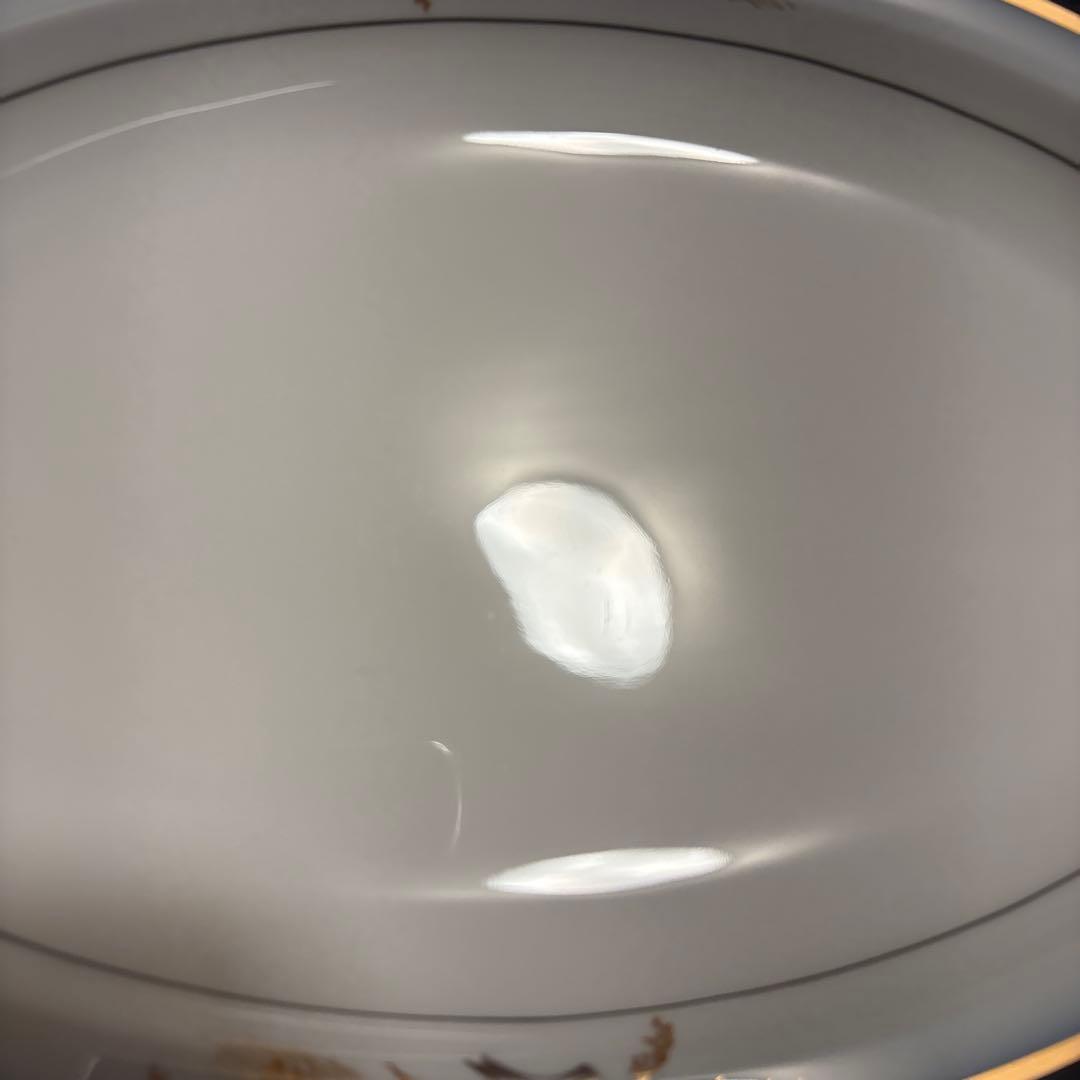 大倉陶園 ロイヤルブルー 瑠璃金彩金蝕稲穂 オーバルプレート ディナー