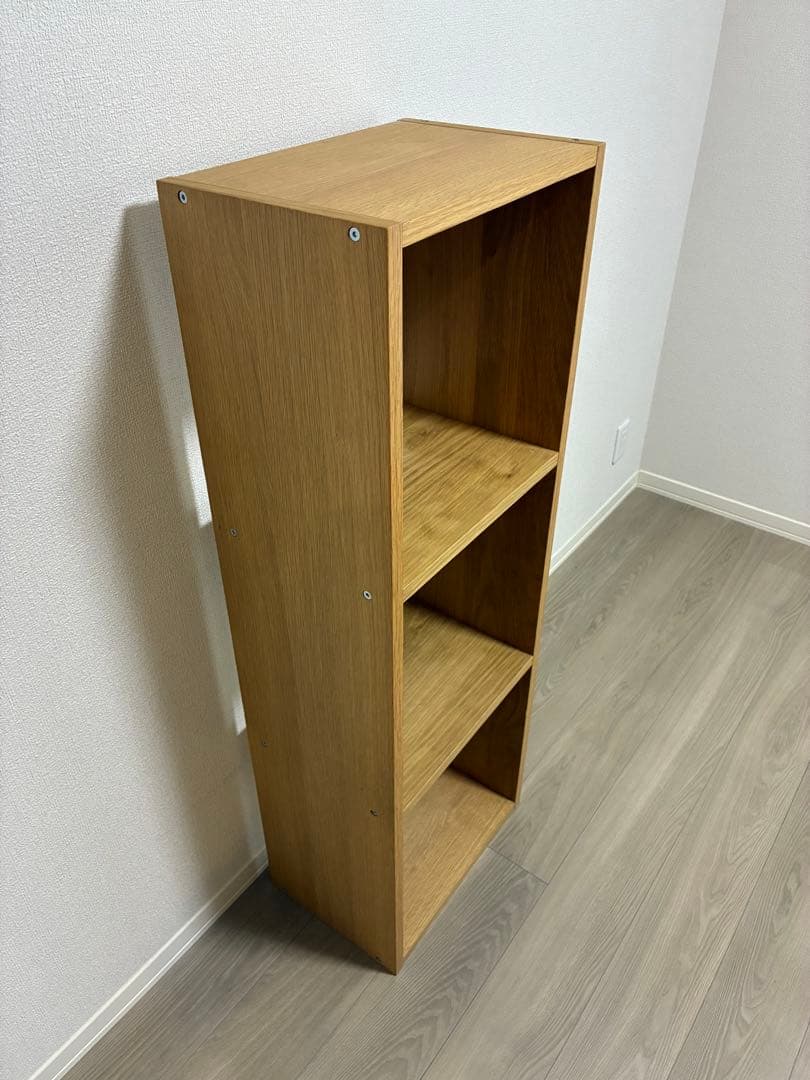 【美品】無印良品スタッキングシェルフ 3段 オーク材