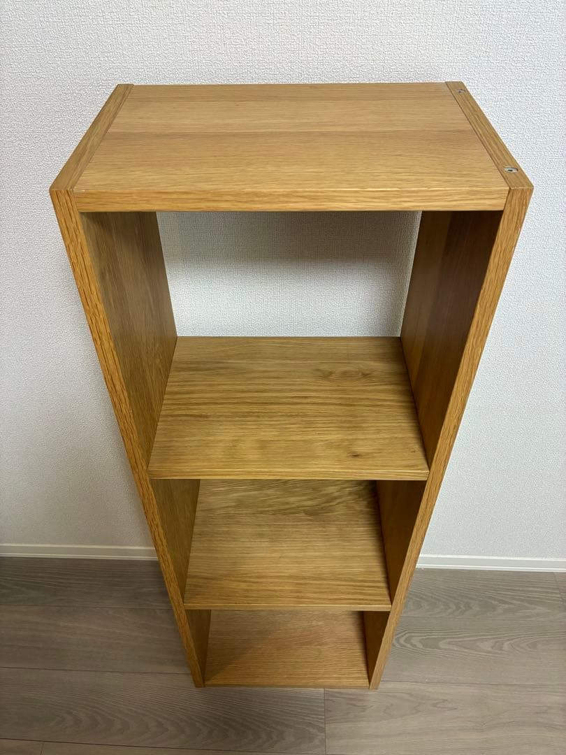 【美品】無印良品スタッキングシェルフ 3段 オーク材