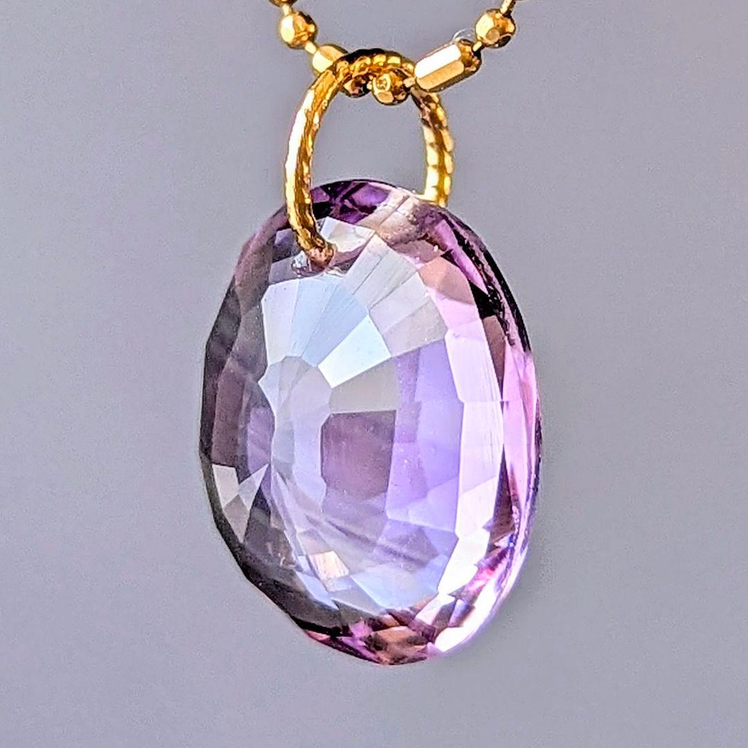 ＊N♢K18 大粒アメシスト 5.3ct チャーム ペンダントトップ