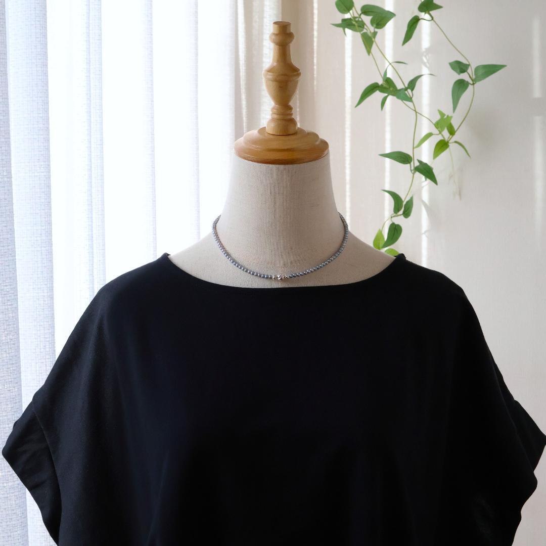 グレーベビーパールのネックレス　パール　グレーパール　ベビーパール