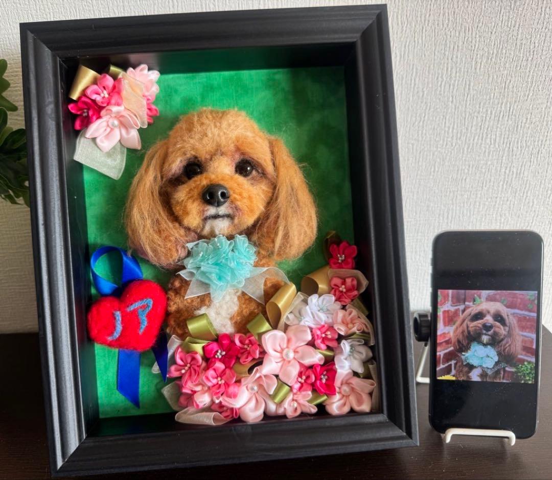 わんこ限定 わたわたペット うちの子プレート 羊毛フェルト作品