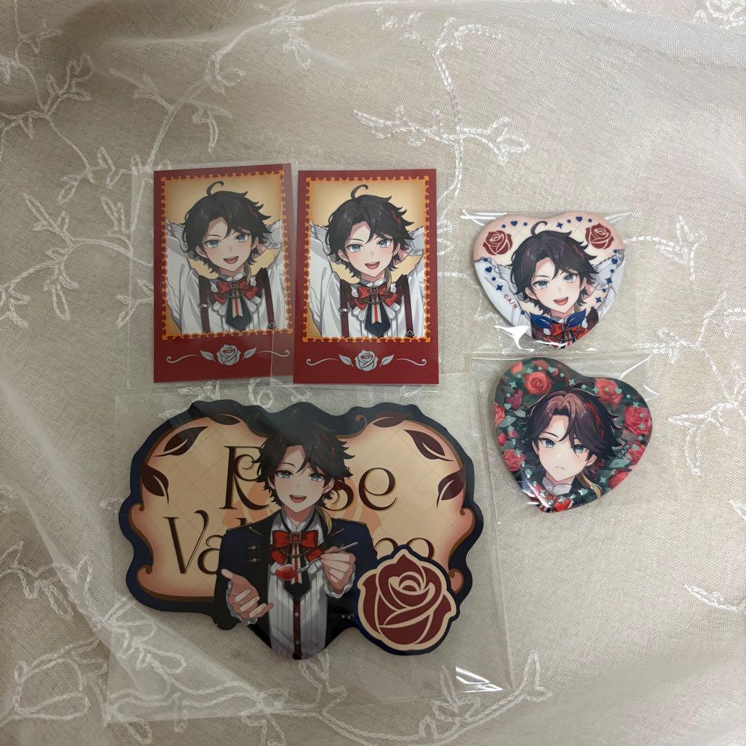 にじさんじRoseValentine 三枝明那 チェキ風カード 缶バッジ 特典