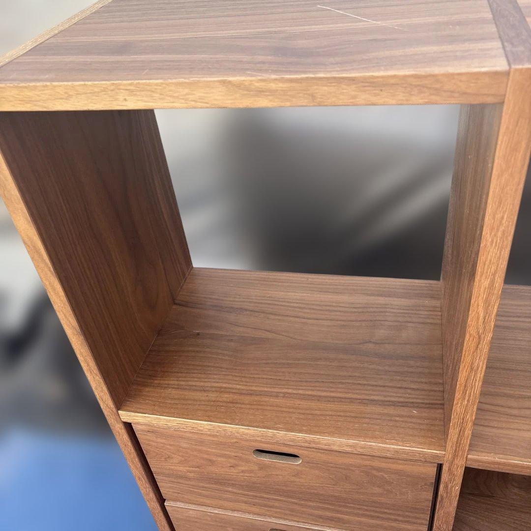 無印良品 MUJI スタッキングシェルフ ウォールナット材　引き出しユニット付き