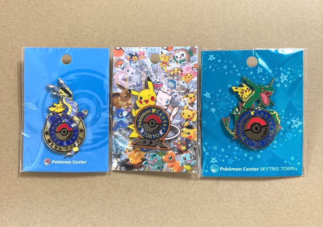 新品】ポケモンセンター ロゴピンズ 3つセット 池袋 東京 スカイツリー