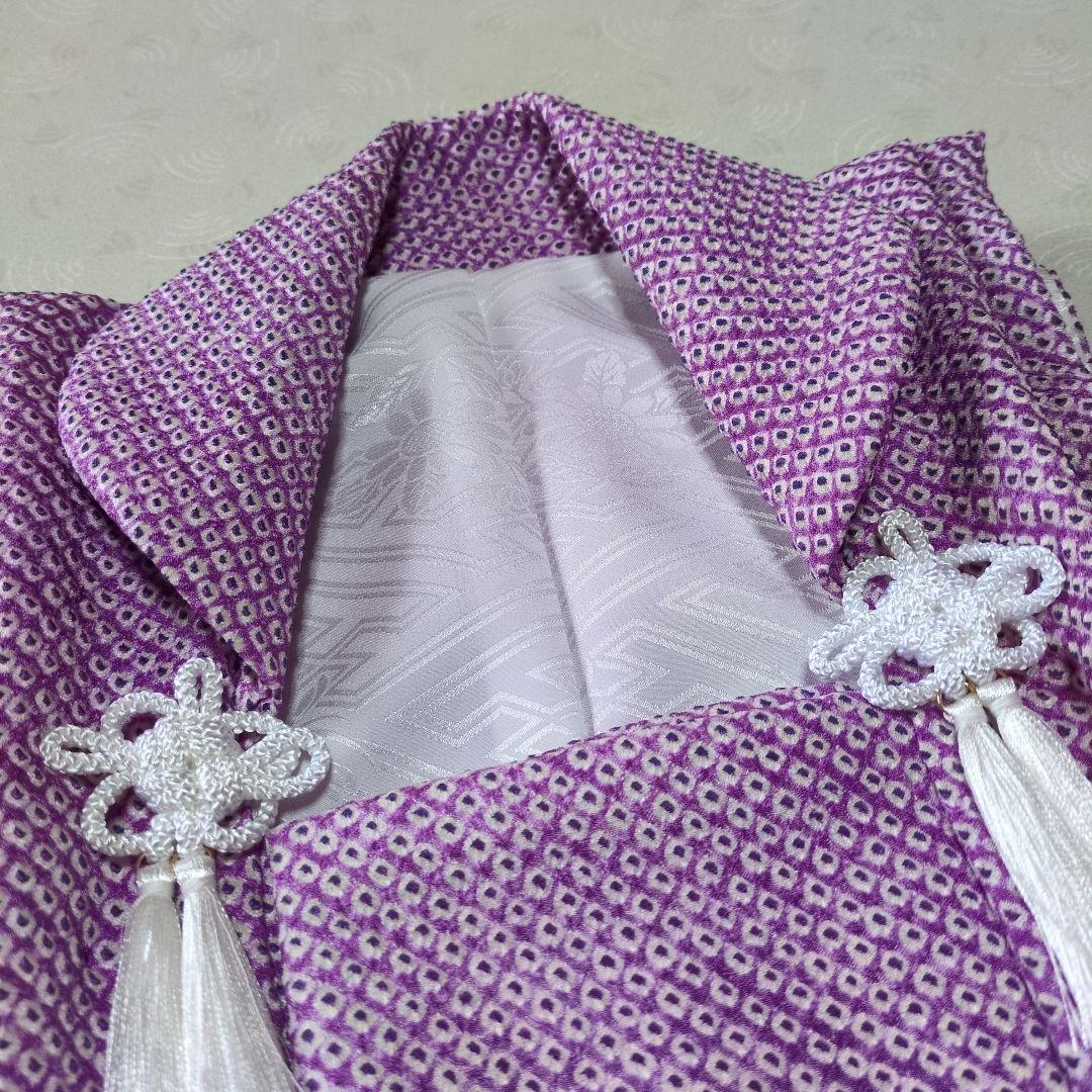 七五三３歳正絹総絞り手縫いの被布（藤色）