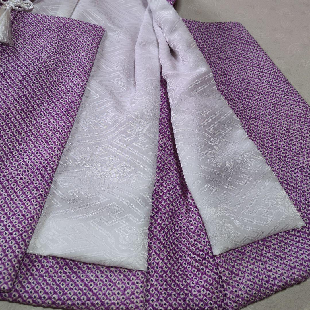 七五三３歳正絹総絞り手縫いの被布（藤色）