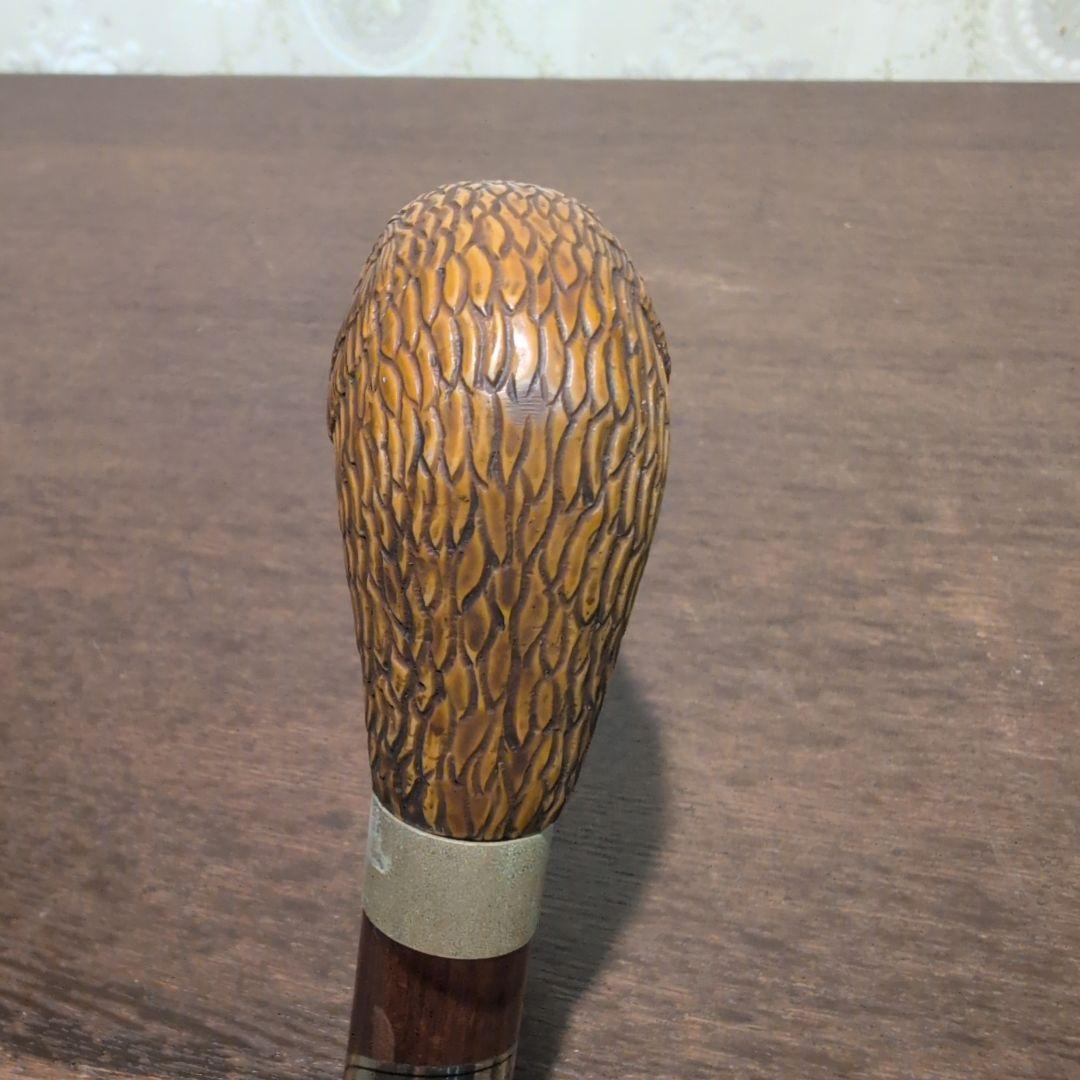 英国製 ヴィンテージ 鴨頭デザイン 木製 杖 金属の通販はau PAY