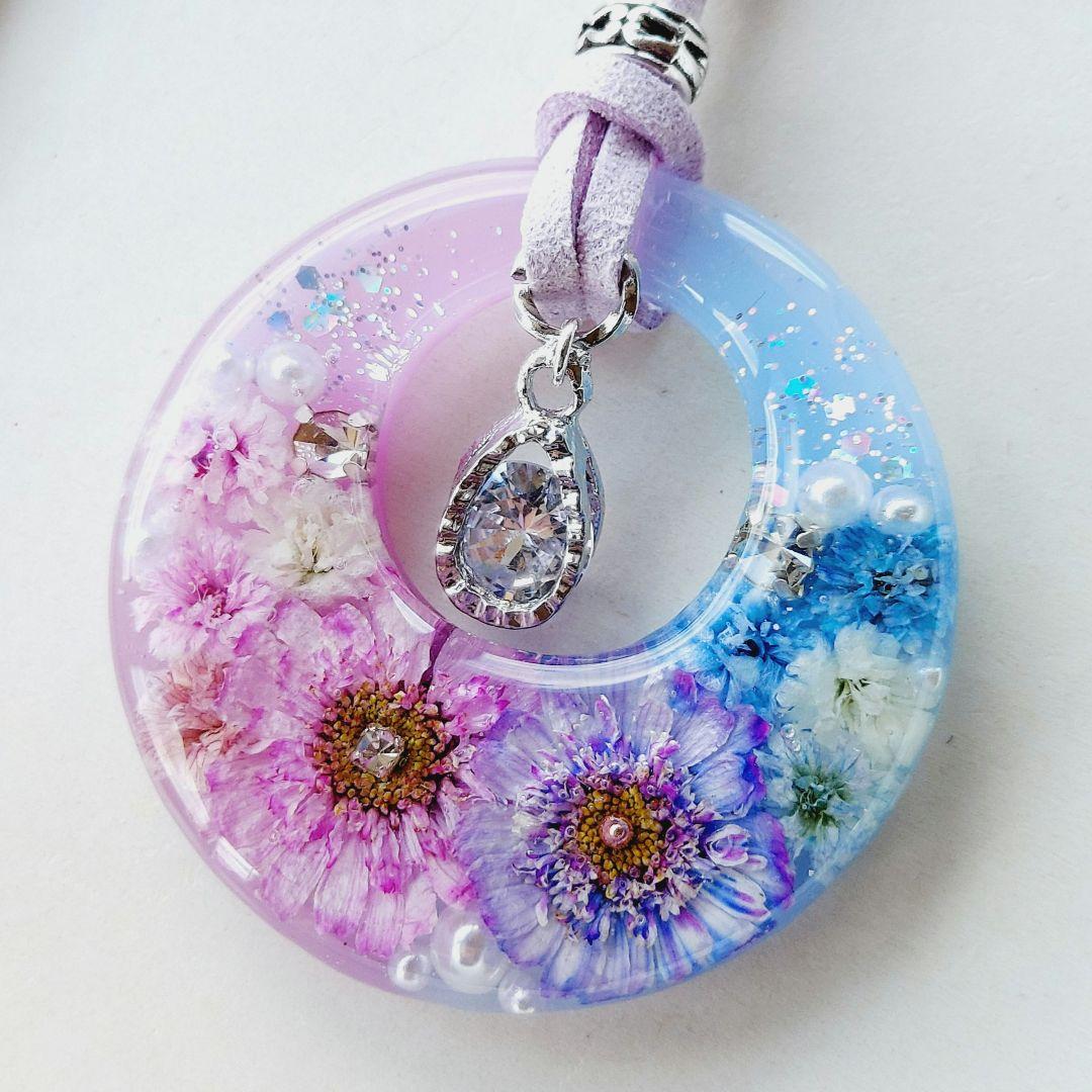 【1708】レジン　マトリカリア　ネックレス　ペンダント　ハンドメイド