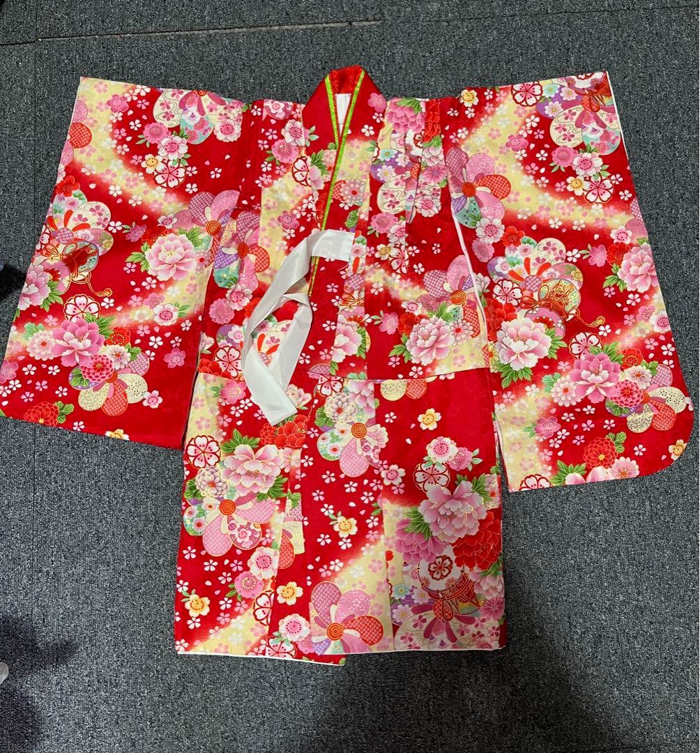 七五三 着物　3歳　簡単着付け