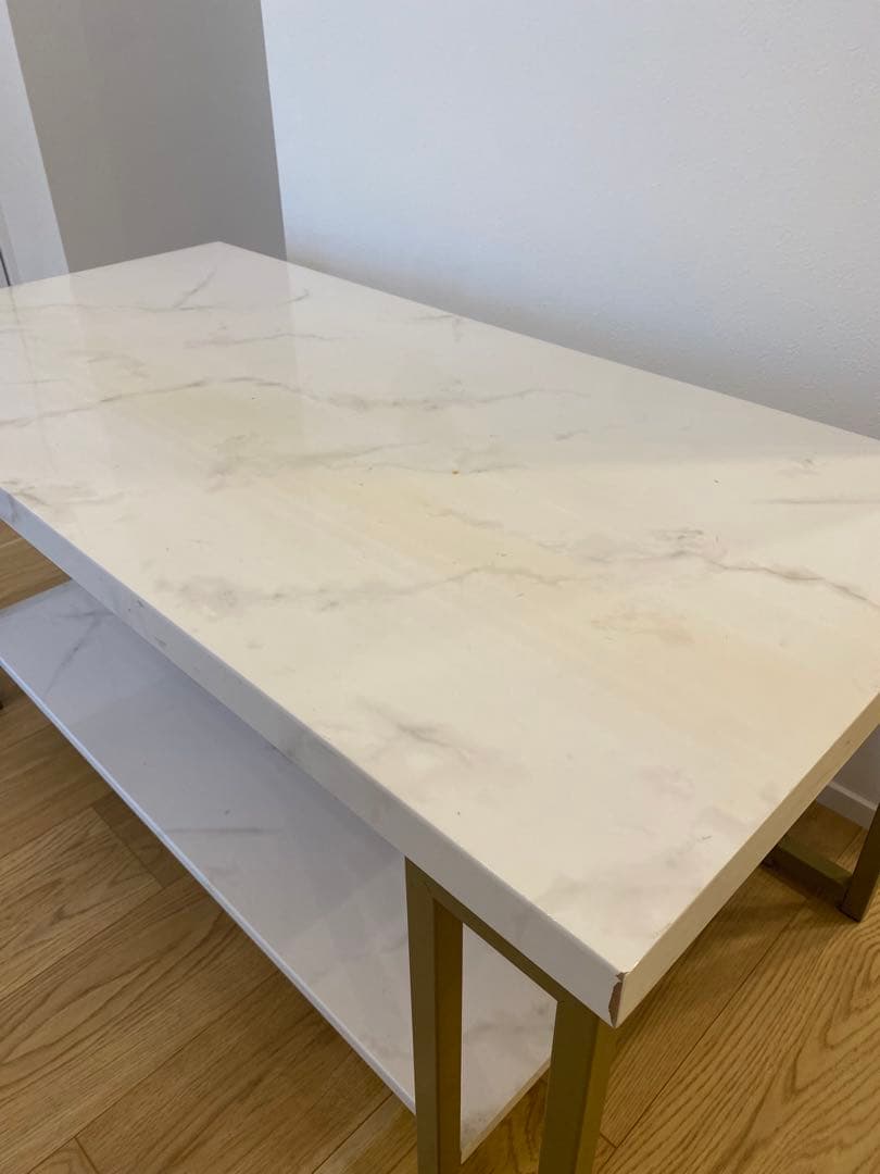 【輸入品】ホワイトマーブルセンターテーブル