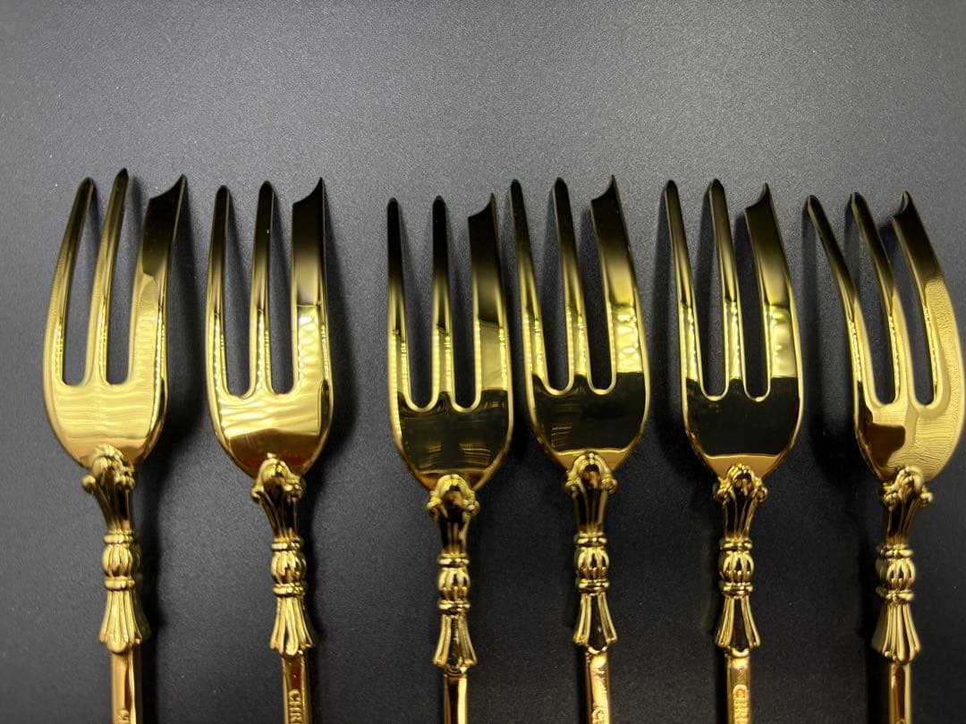 クリストフウィドマン銀器 フォーク&スプーン6本セット カトラリー 24金メッキ