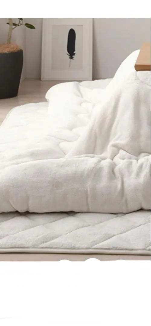 フランネルこたつ布団アイボリー　掛け敷きセット　最終お値下げです