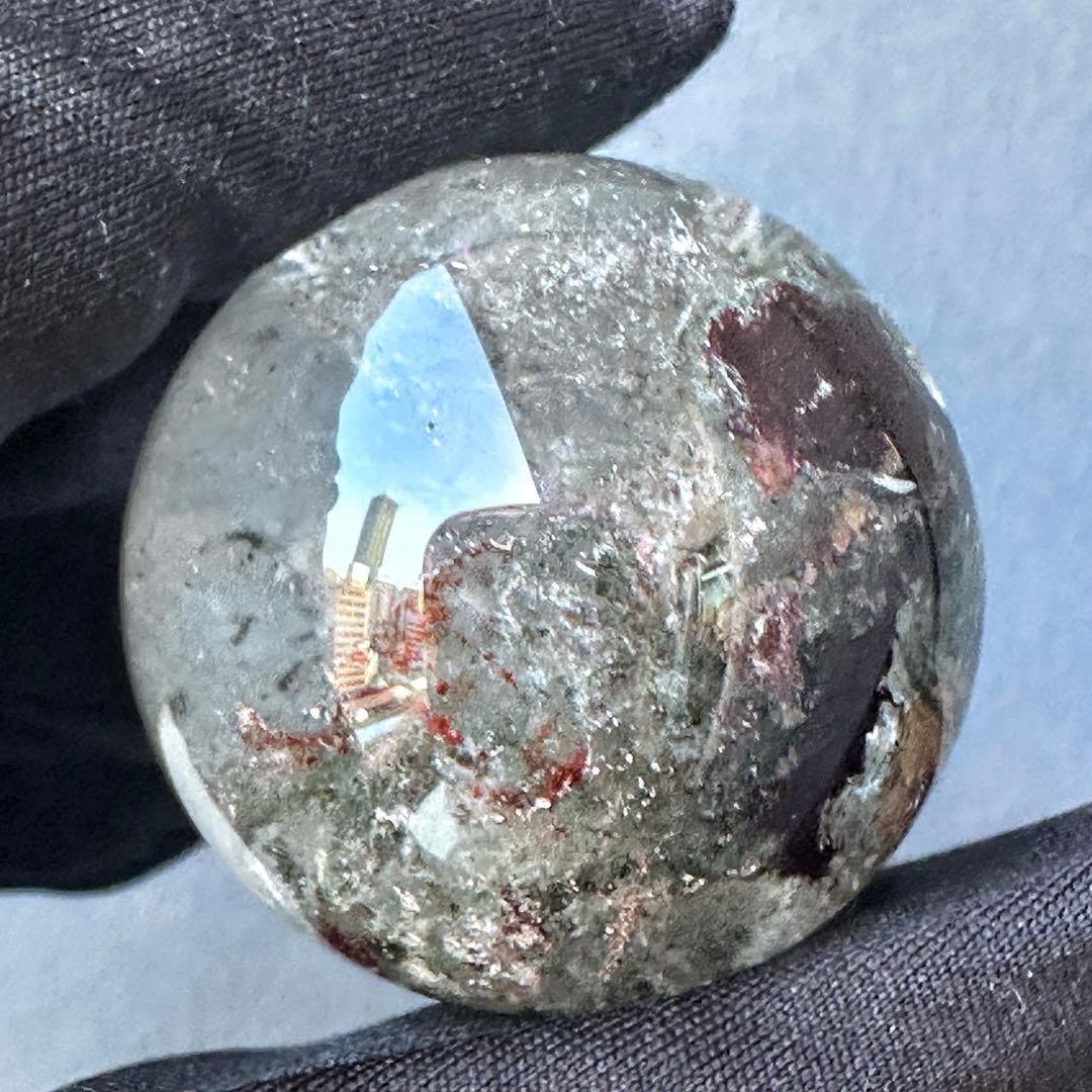 レインボー☆ガーデンクォーツ インクォーツ庭園水晶 丸玉パワーストーンA1125