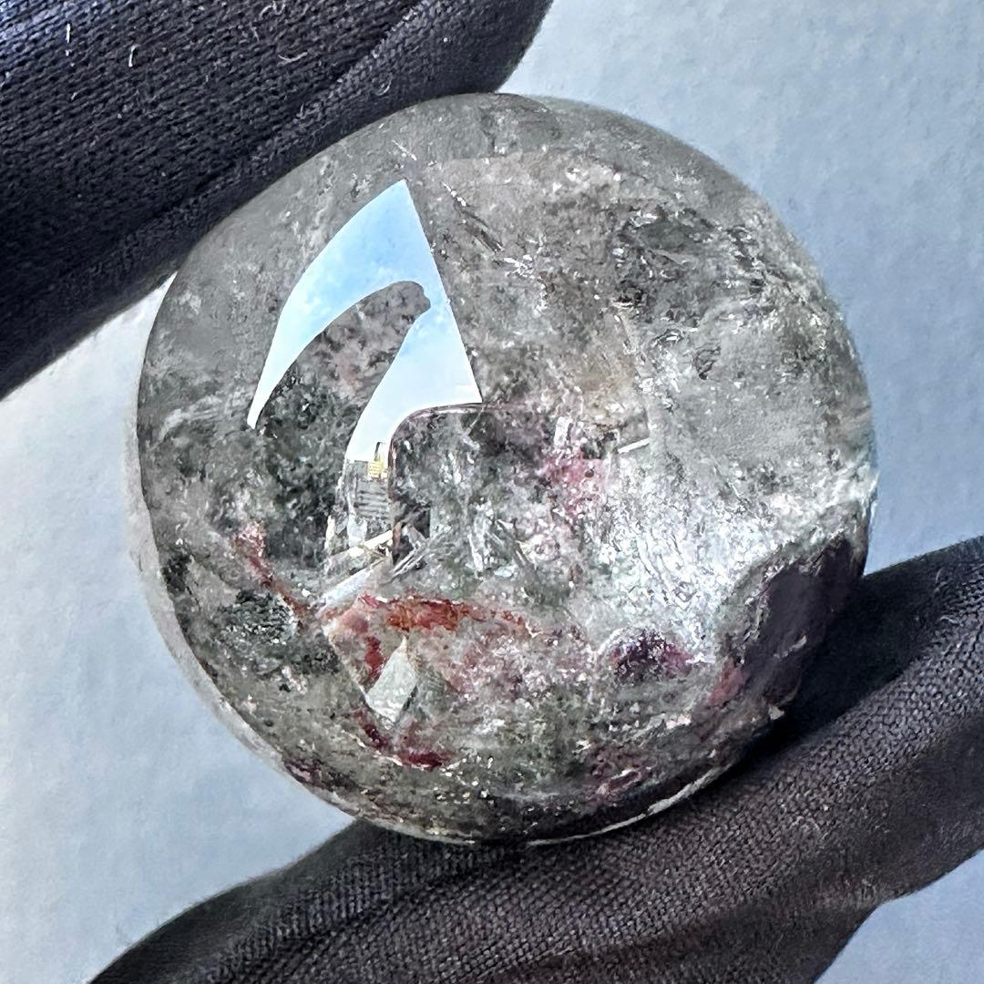 レインボー☆ガーデンクォーツ インクォーツ庭園水晶 丸玉パワーストーンA1125